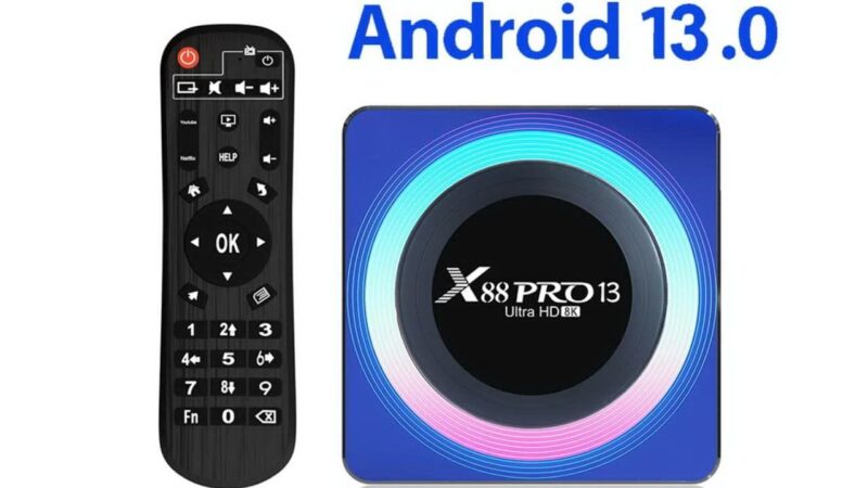 TV Box X88Pro Android 13.0 - 4GB RAM 64GB ROM, Quad Core 64bit, BT5.0, WiFi6, 8K Ultra HD Resolution Tv Box on Rockchip RK3528 SoC