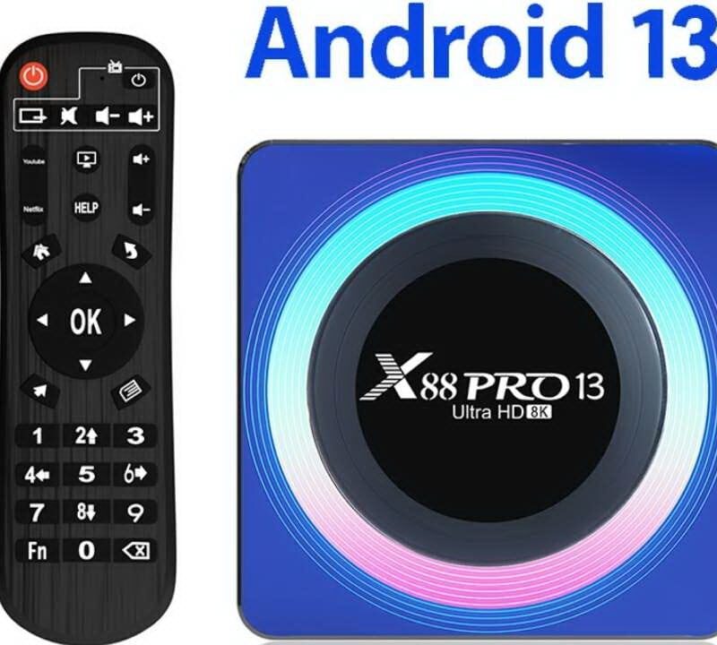 TV Box X88Pro Android 13.0 - 4GB RAM 64GB ROM, Quad Core 64bit, BT5.0, WiFi6, 8K Ultra HD Resolution Tv Box on Rockchip RK3528 SoC