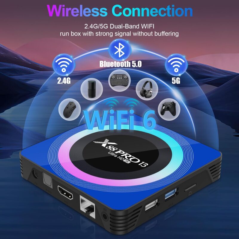 TV Box X88Pro Android 13.0 - 4GB RAM 64GB ROM, Quad Core 64bit, BT5.0, WiFi6, 8K Ultra HD Resolution Tv Box on Rockchip RK3528 SoC - Image 7