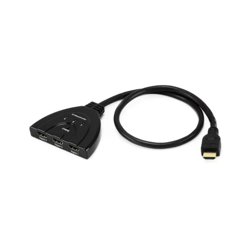 Adapter HDMI Switch 3×1 Pigtail, 4K x 2K, 3D Support, 0.50m, Black