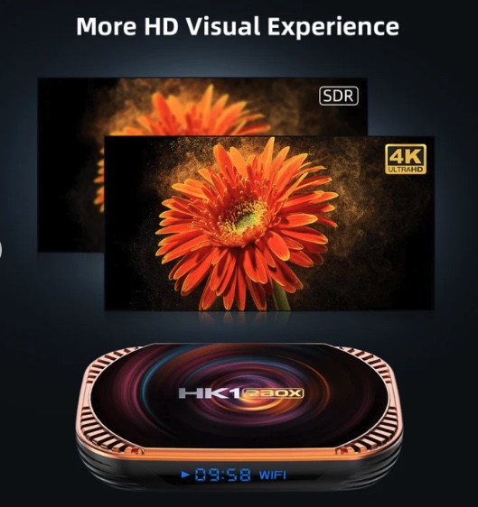 TV BOX HK1RBOX X4 4K TV Box, Android 11 Amlogic S905X4 CPU with RC 4GB+64GB LAN 1000M WiFi: 2.4G/5G, BT:4.1 (EU Plug) - Image 4
