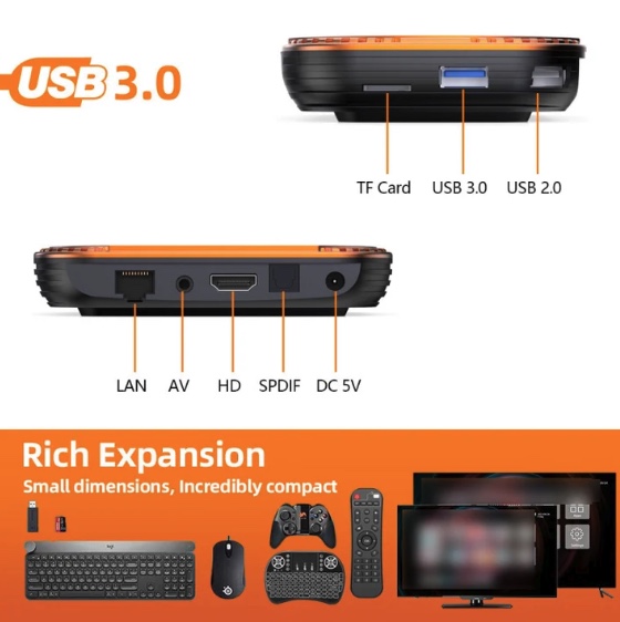 TV BOX HK1RBOX X4 4K TV Box, Android 11 Amlogic S905X4 CPU with RC 4GB+64GB LAN 1000M WiFi: 2.4G/5G, BT:4.1 (EU Plug) - Image 6