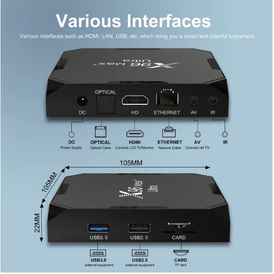 Tv Box X96 Max+ Ultra 4GB+64GB Amlogic S905X4 8K Smart TV BOX Android 11.0 Media Player, Plug Type:EU Plug - Image 4