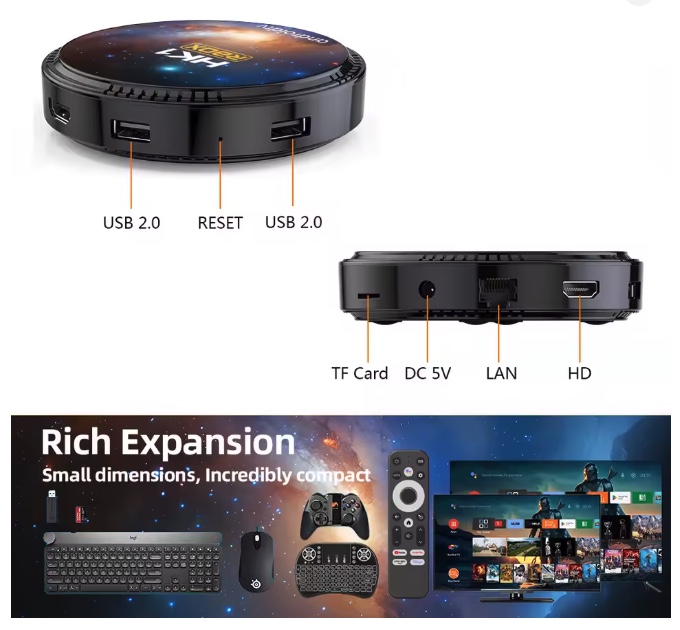 HK1 RBOX W2T TV Box Android 11.0 ATV Amlogic S905W2 4G/64G 2.4G 5G Dual WIFI H.265 4K UHD Youtube Smart Media Player - Image 3